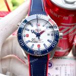 NEW! Omega Seamaster Planet Ocean 600M America's Cup Edition Rubber Strap Watch